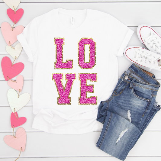 FAUX CHENILLE LOVE
